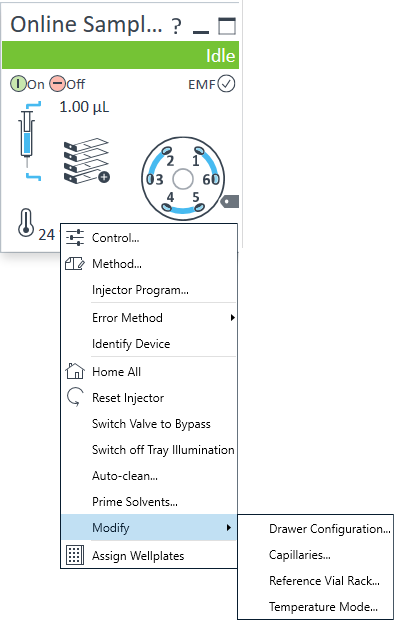 Online Sample
Manager control interface