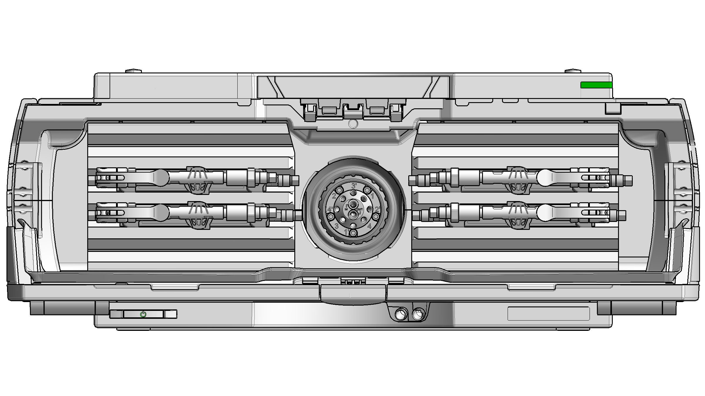 The 1260 Infinity III Multicolumn Thermostat (G7116A) equipped with an InfinityLab Quick Change 4-column selector valve head