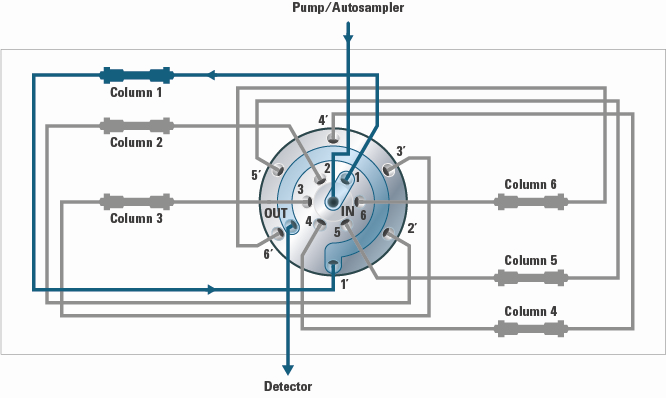 Multiple Column Selection (Example of Schematic Setup for 6-Column Selector)