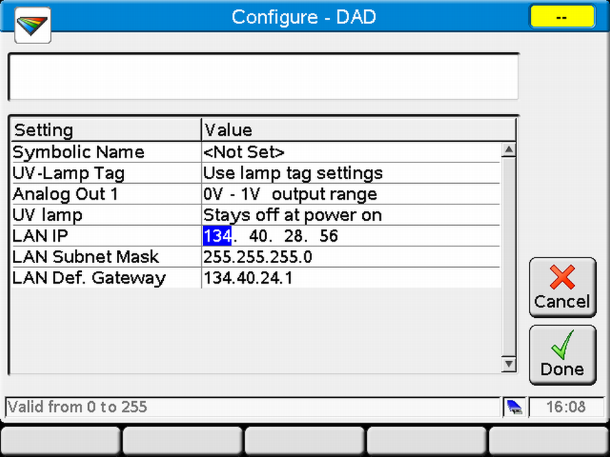 Instant Pilot - LAN configuration (edit mode)