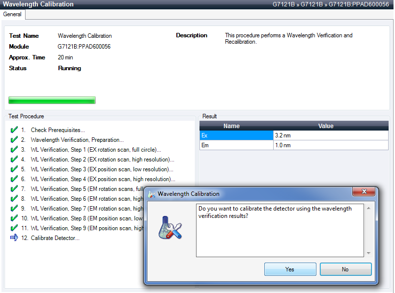 Wavelength Calibration (Agilent Lab Advisor)