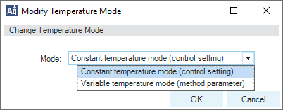 Modify Temperature Mode screen