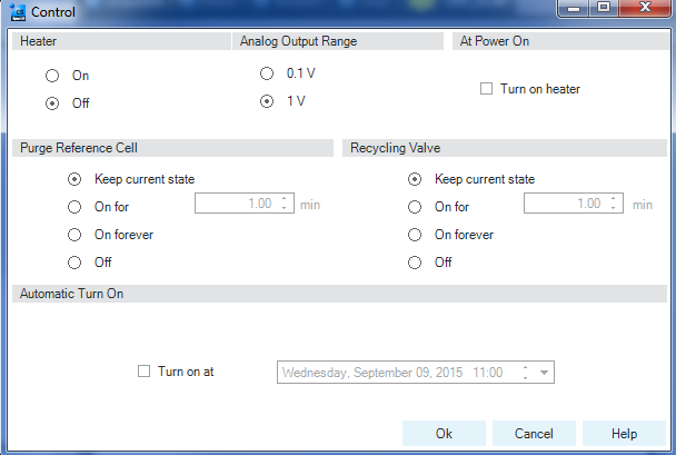 Control
settings