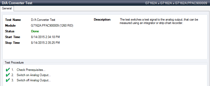 D/A Converter (DAC) Test- Results