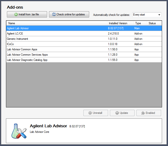 Add-ons in Configuration
